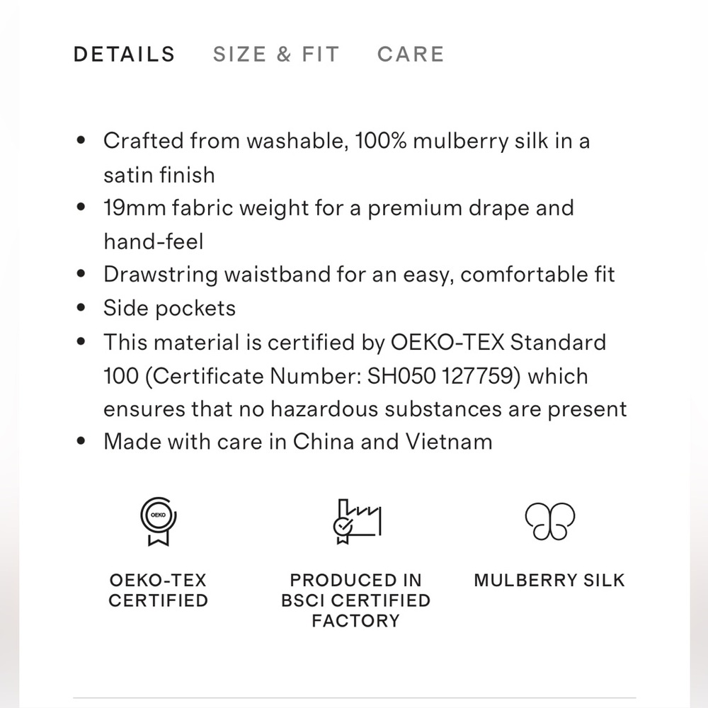 100% silk Wide-Leg Pants - Picture 4 of 4